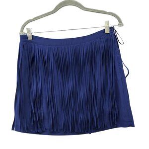 Zara Blue Fringe Mini Skirt